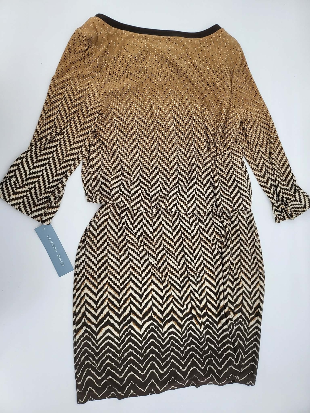 London Times Gold Chevron Knit Dress